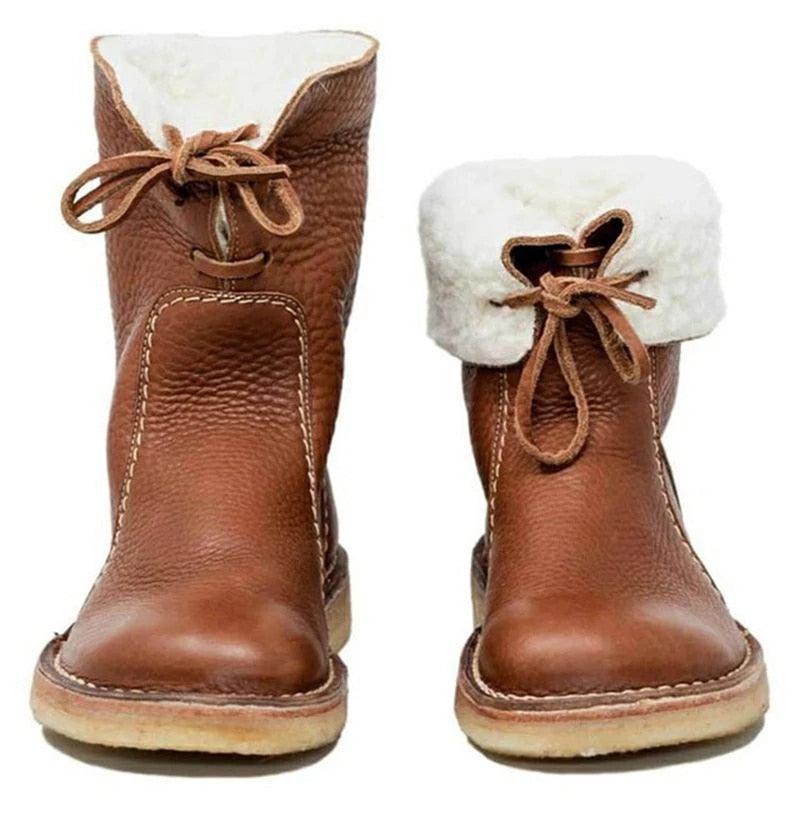 Modeline | Bottes Imperméables en Cuir Polaire Avec Doublure en Laine
